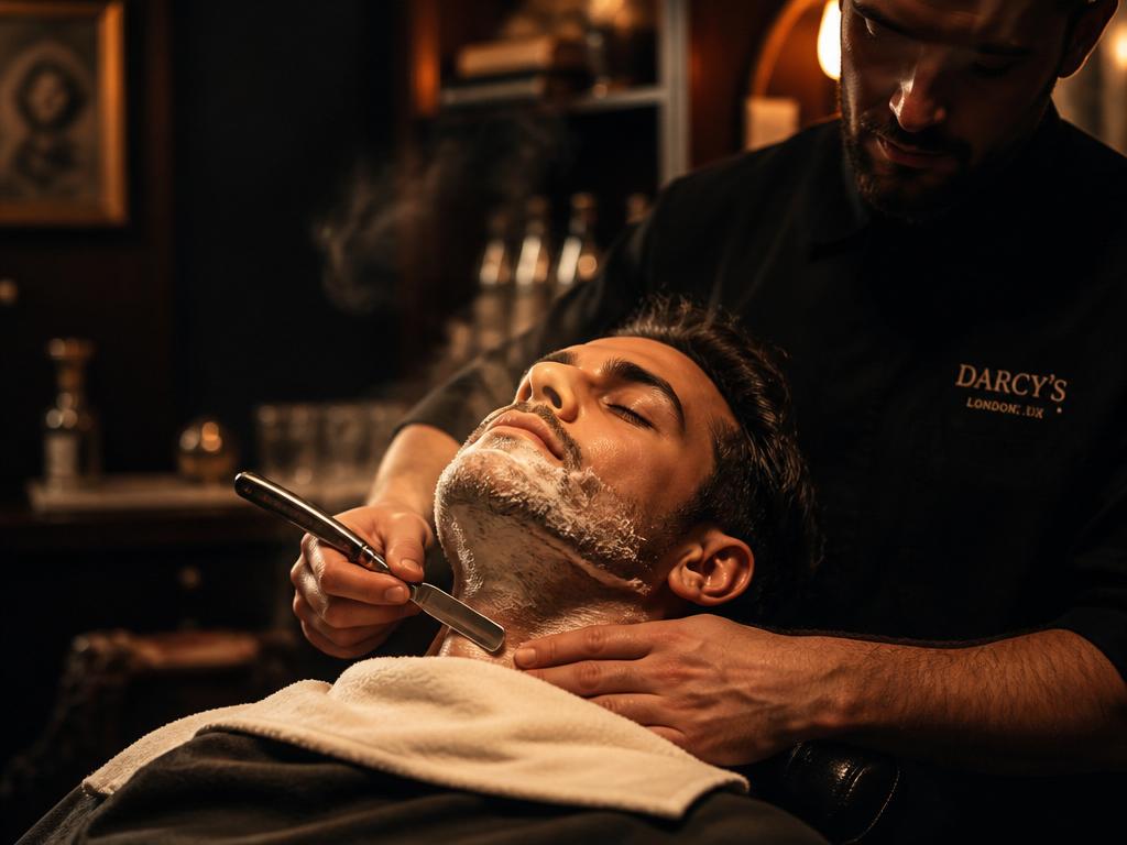Hot towel straight razor shave service